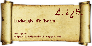 Ludwigh Ábris névjegykártya